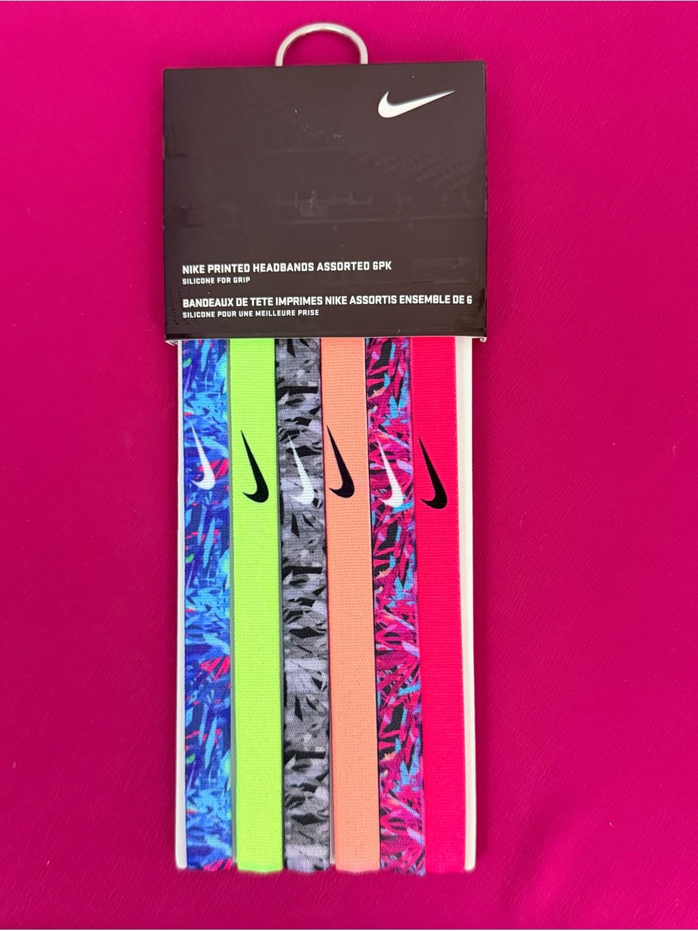 Nike Unisex (Set of 6) Colorful Athletic Headbands with Silicone Grip NWT